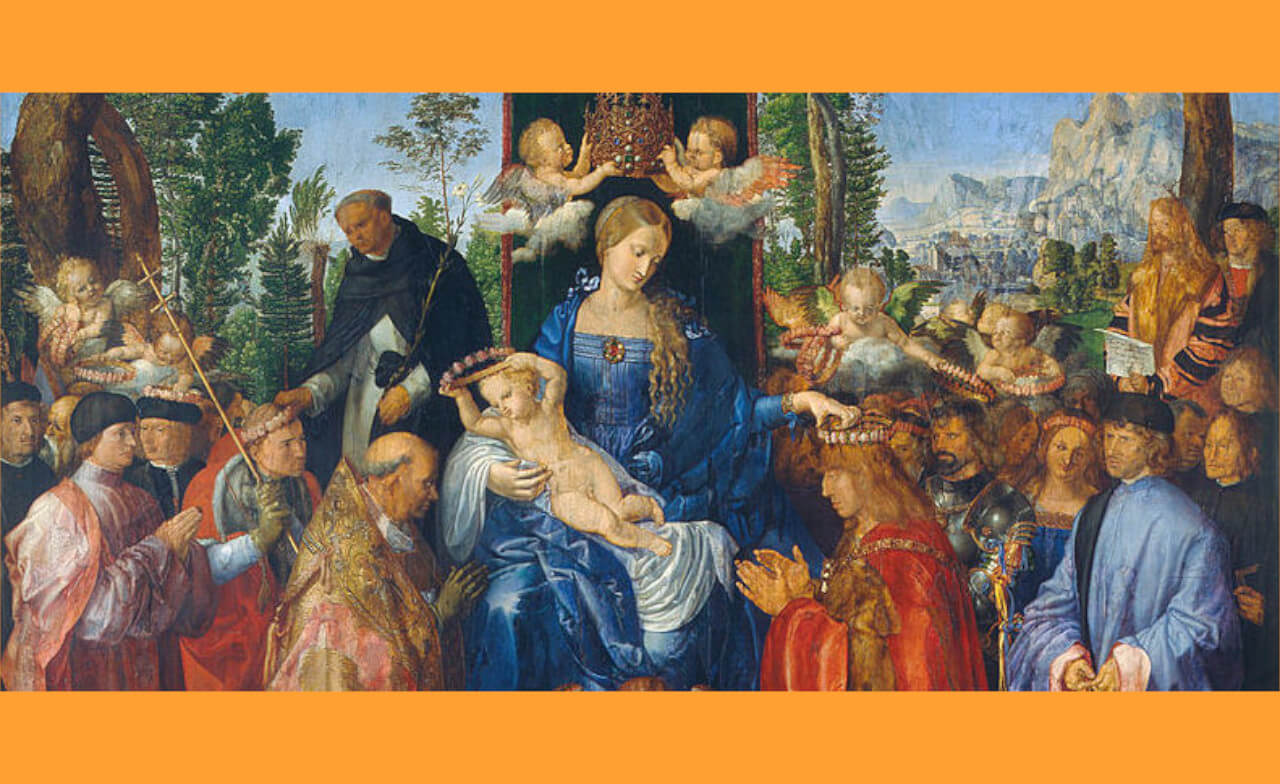 immagine: Festa del Rosario - Albrecht Durer 1506